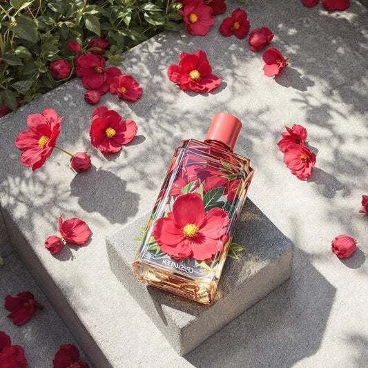 Flacon Flower by Kenzo avec coquelicots