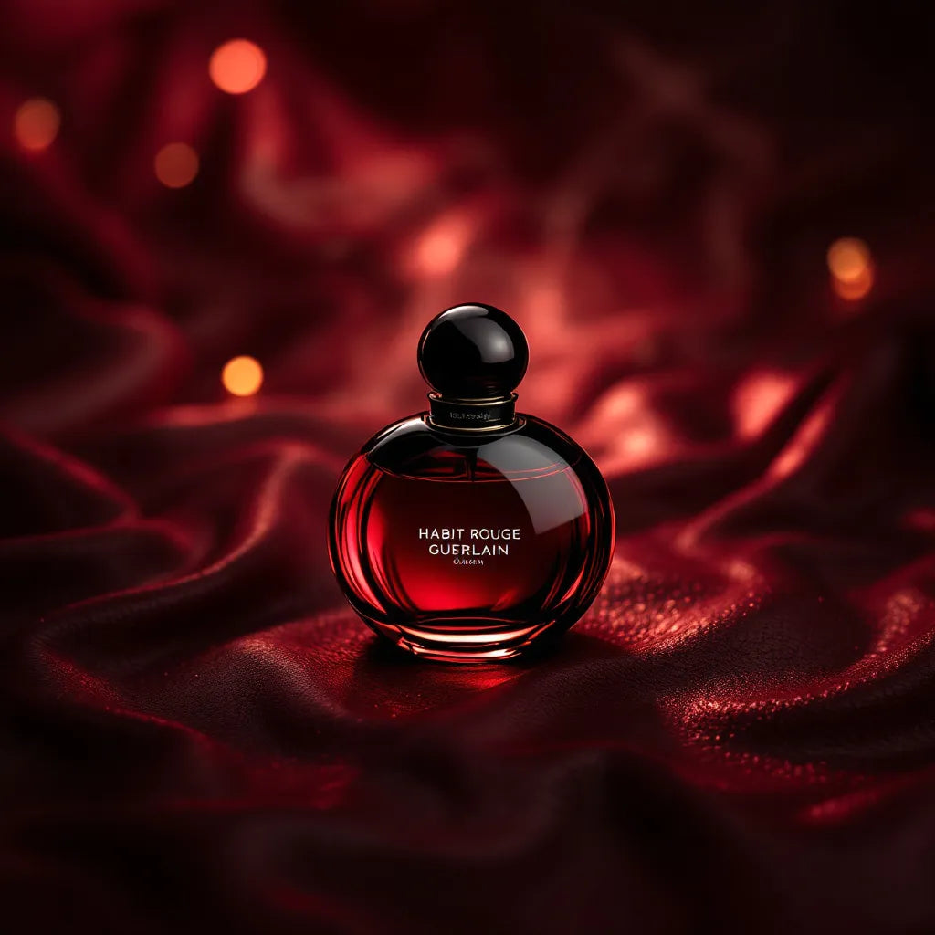 Parfum Habit Rouge de Guerlain - élégance cuirée & agrumes épicés