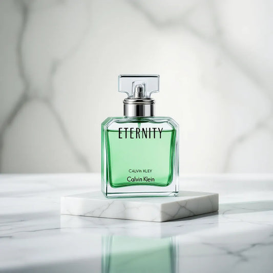 Parfum Eternity de Calvin Klein - fraîcheur verte et notes boisées