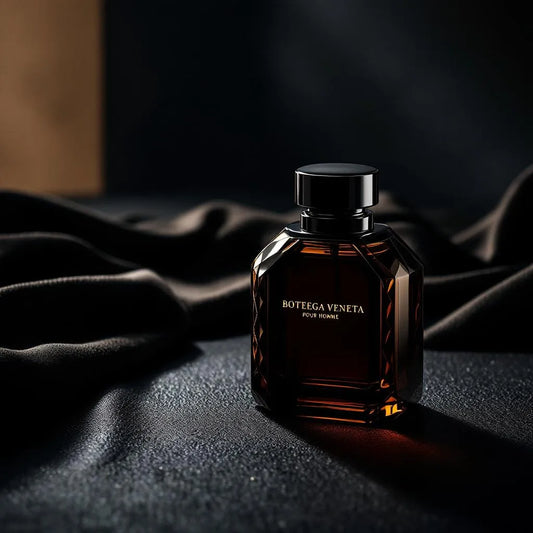 Parfum Pour Homme de Bottega Veneta - cuir résineux, sillage minimaliste, flacon Murano noir