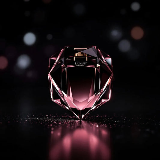 Flacon La Nuit Trésor Lancôme noir et rose
