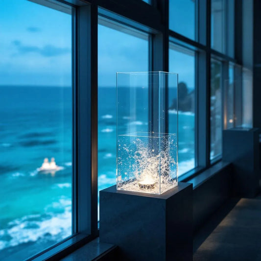 Flacon de parfum L’Immensité Louis Vuitton sur fond bleu