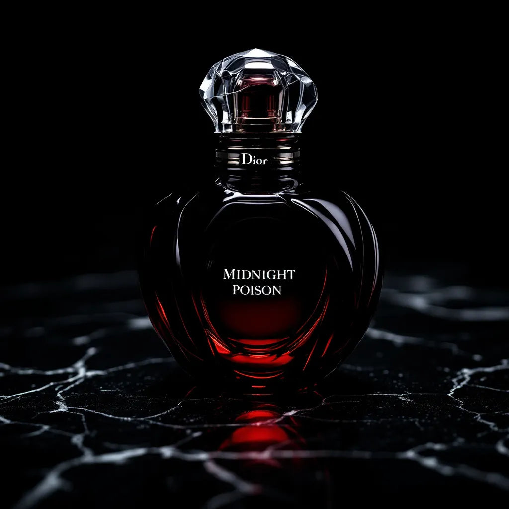 Parfum Midnight Poison de Dior - pyramide olfactive rose ambrée et patchouli sensuel