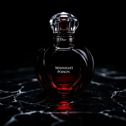 Parfum Midnight Poison de Dior - pyramide olfactive rose ambrée et patchouli sensuel
